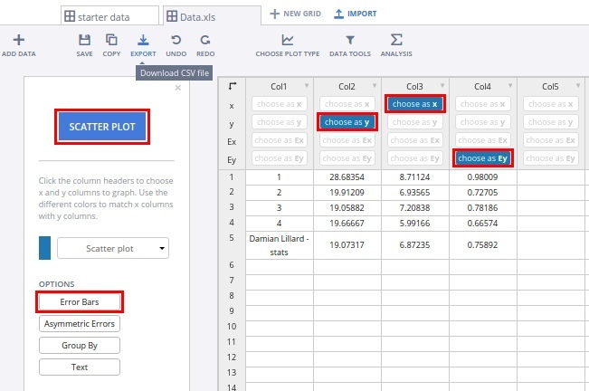 how to plot a graph in excel with error bars