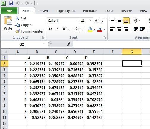 Excel view